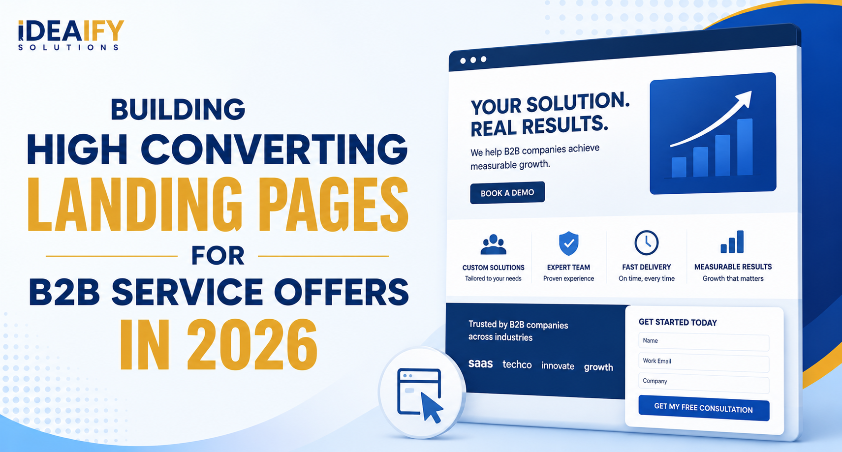 B2B landing pages, conversion optimization, service offer pages, web design for leads